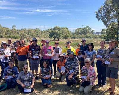 MCMC launch of the Strategy - 'Securing the Southern Metapopulations of the Growling Grass Frog in the Merri Creek.' Photograph by MCMC's Bernadette Thomas. 